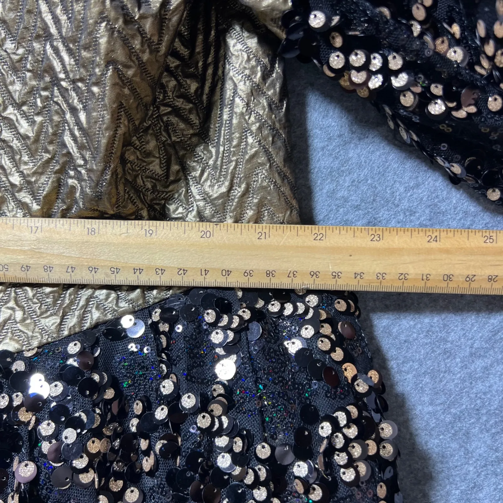 Handmade Renaissance Medieval Queen Costume Gown Gold Black Sequins XL - Image 5