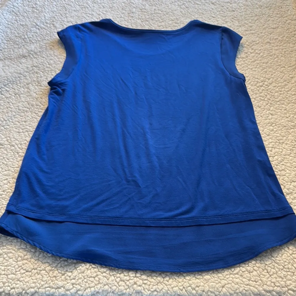 Calvin Klein Blue Asymmetrical Sleeveless Muscle Tee - Image 5