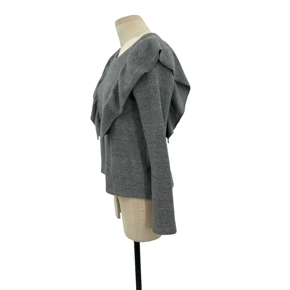 McGuire Sabina Ruffle‎ Sweater Gray Long Sleeve Size XS - Image 6