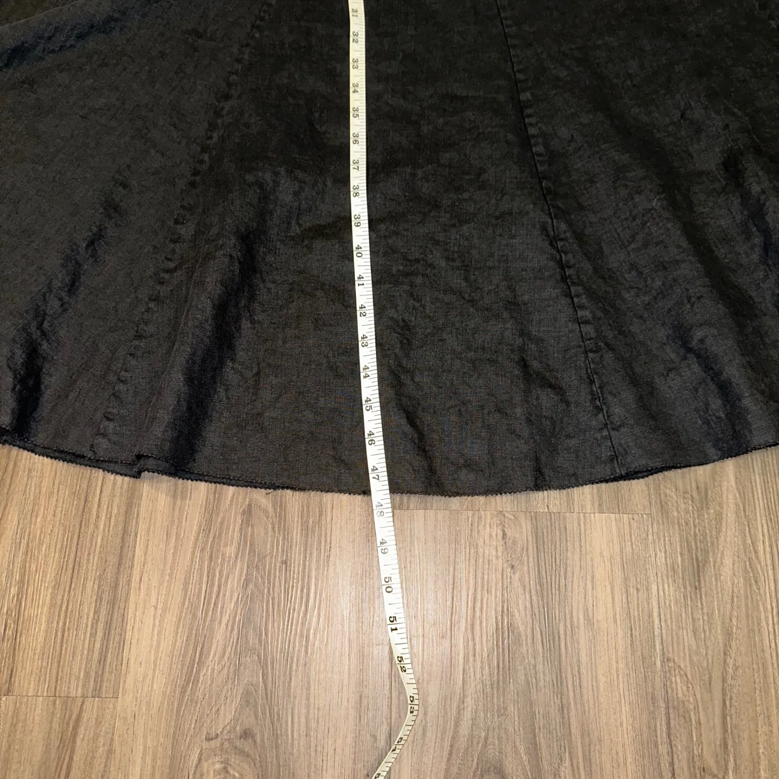 Eileen Fisher 100% Irish Linen bustle hem‎ Dress Sleeveless Black Petite Size PL - Image 14