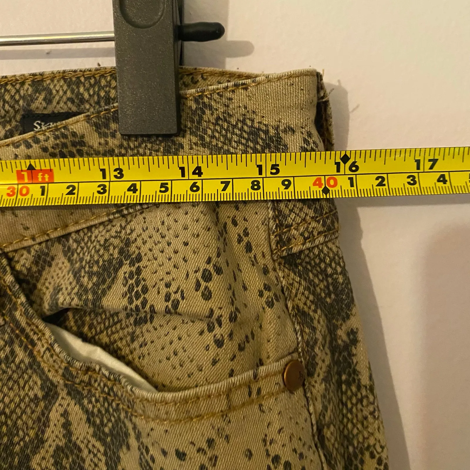 Judy Blue Skinny Fit Snake Print Jeans Brown Green High Rise Women size 11 / 30 - Image 8