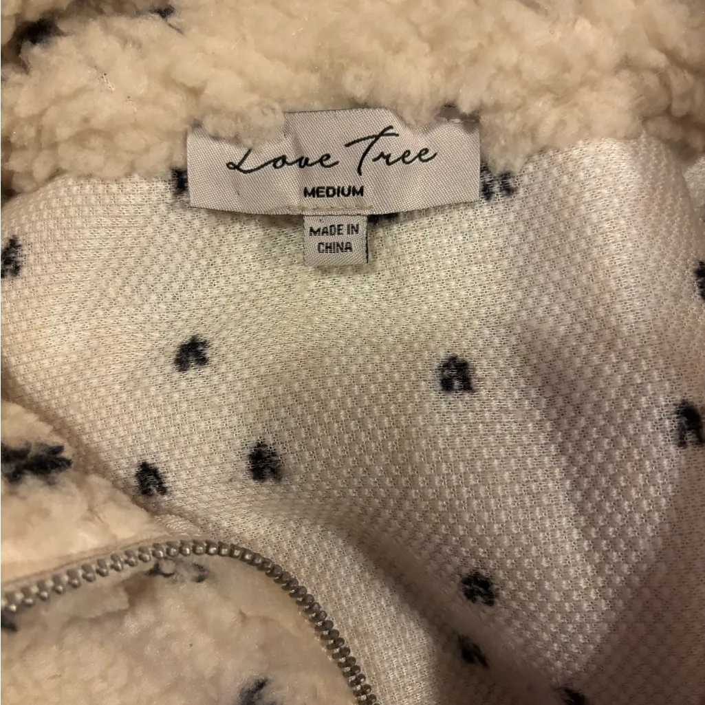 Love Tree women’s 1/4 zip Sherpa pullover sz M - Image 3