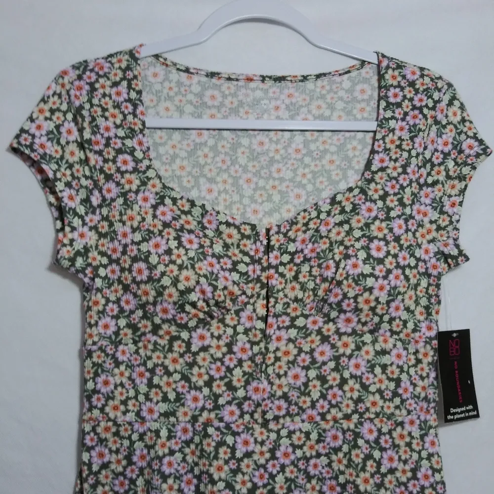 No Boundaries Juniors’ Sweetheart Floral Dress Green Midnight Festival Size 7/9 - Image 2