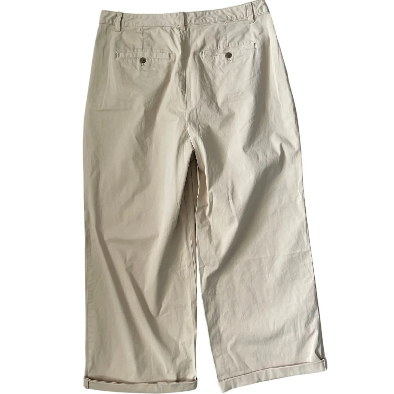 GAP‎ Plus Size High Rise Pleated Wide Leg Khakis with Washwell Size 16 - Image 4