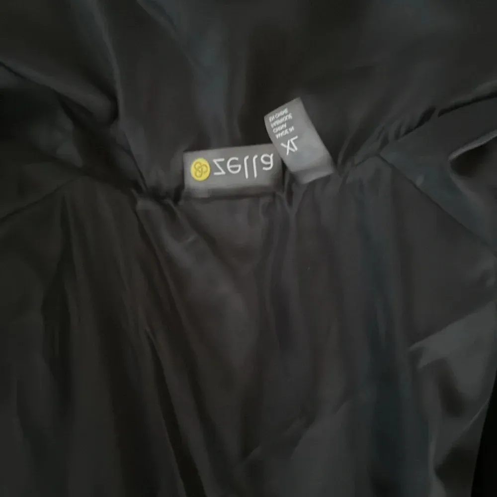 Zella Fleece Bomber Jacket Black Teddy Fleece Insulated Long Sleeve Zip Up - Image 8