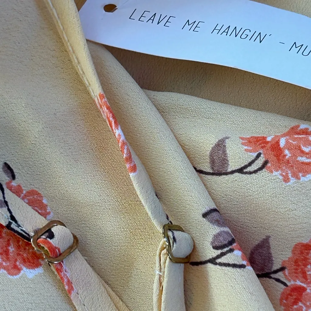 Flynn Skye yellow romantic, feminine,cottagecore floral slit midi dress XS NWT - Image 10