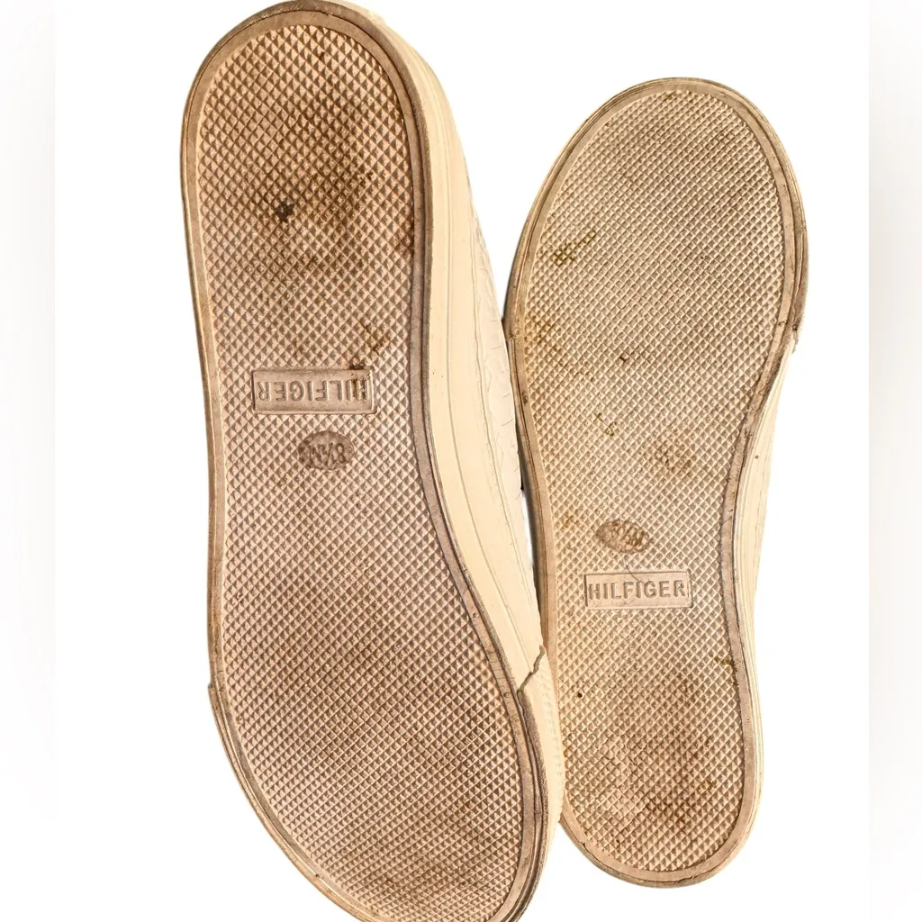 Tommy Hilfiger Toni Monogram Canvas Sneakers White Lace-Up Low Top 8.5M in GUC - Image 8