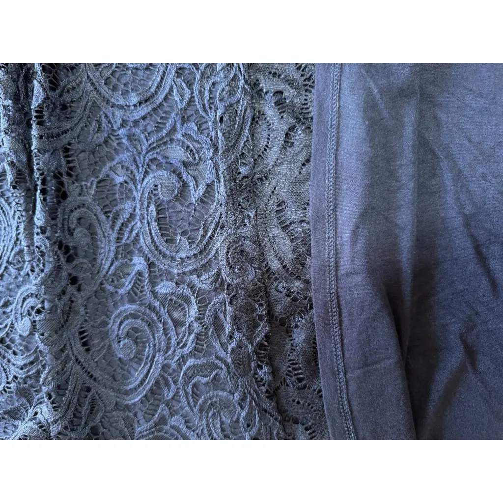 Adrianna Papell Women's XL Blue Lace Overlay Stretch Sleeveless Tank Blouse‎ - Image 7