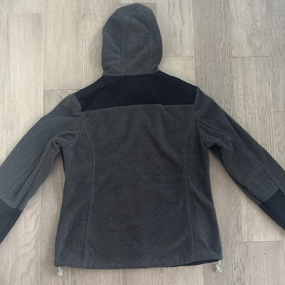 Free Country Full Zip Hooded Sweatshirt Gray Black Medium - Image 4