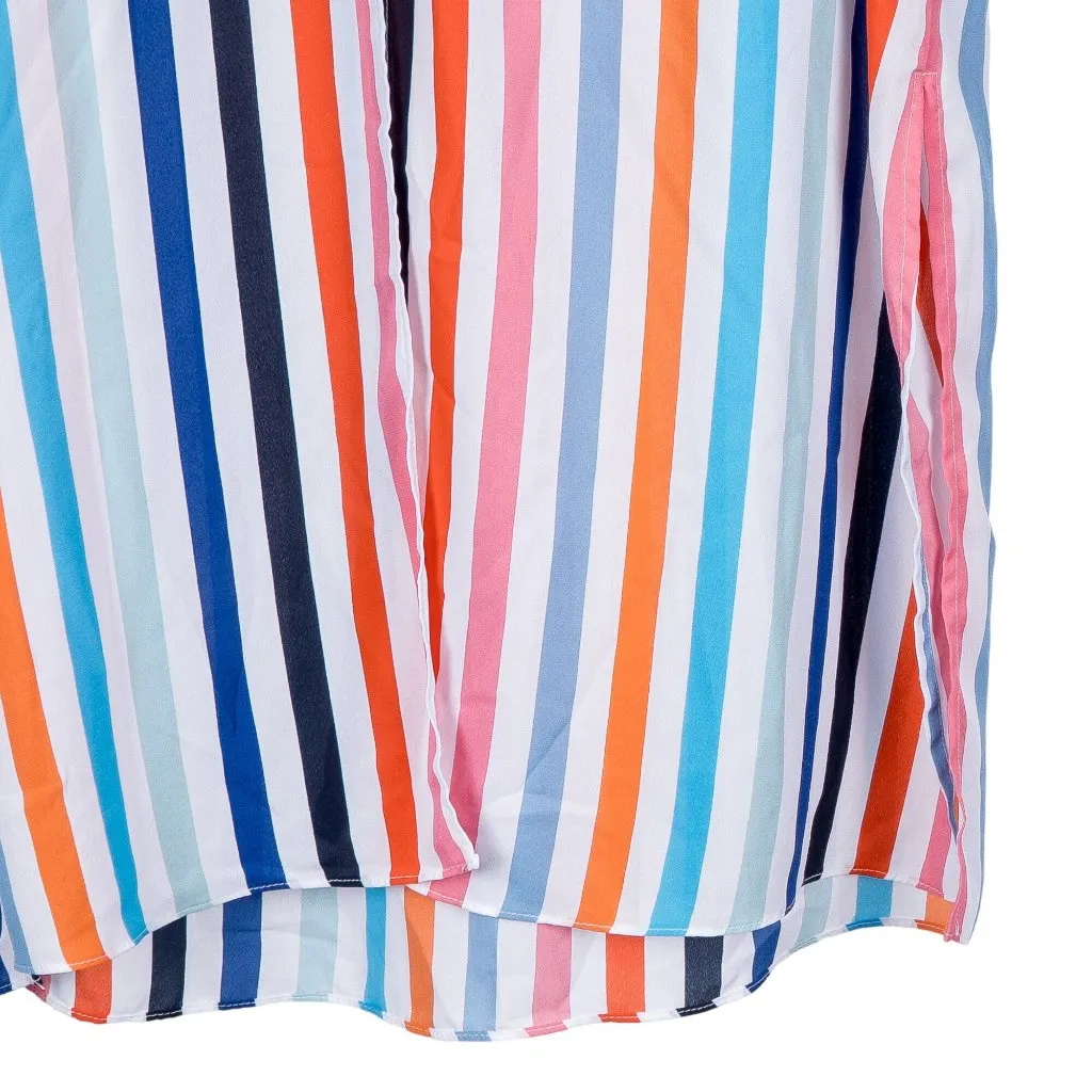 Cato Tunic Top XL Womens Striped Colorful Long Summer Sleeveless Swim Cover Up - Image 4