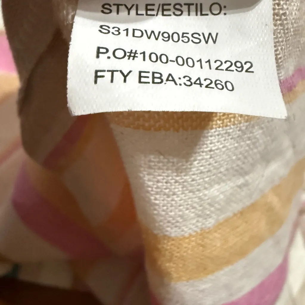 Pastel Striped Linen Blend Sleeveless Dress Summer Beach Vacation Outfit Sz 2XL - Image 12