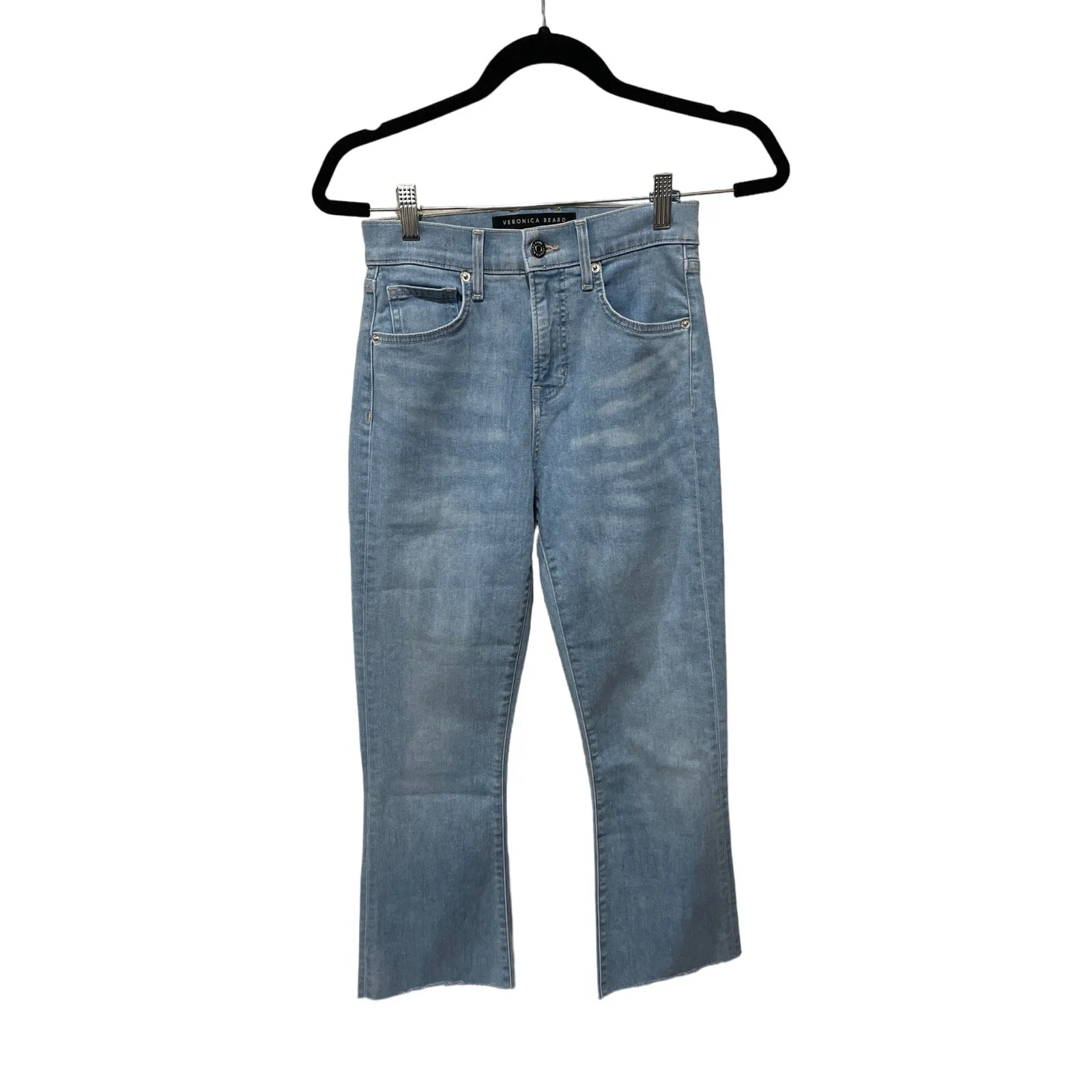Veronica Beard Carly High-Rise Cropped Kick-Flare Jeans Size 24 - Image 8