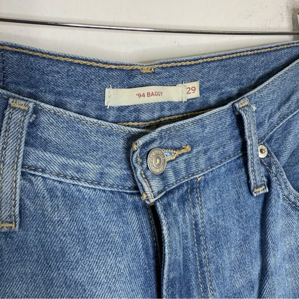 Levi’s ’94 Baggy Jeans Women’s Size 29 Distressed Blue Denim High Rise - Image 6