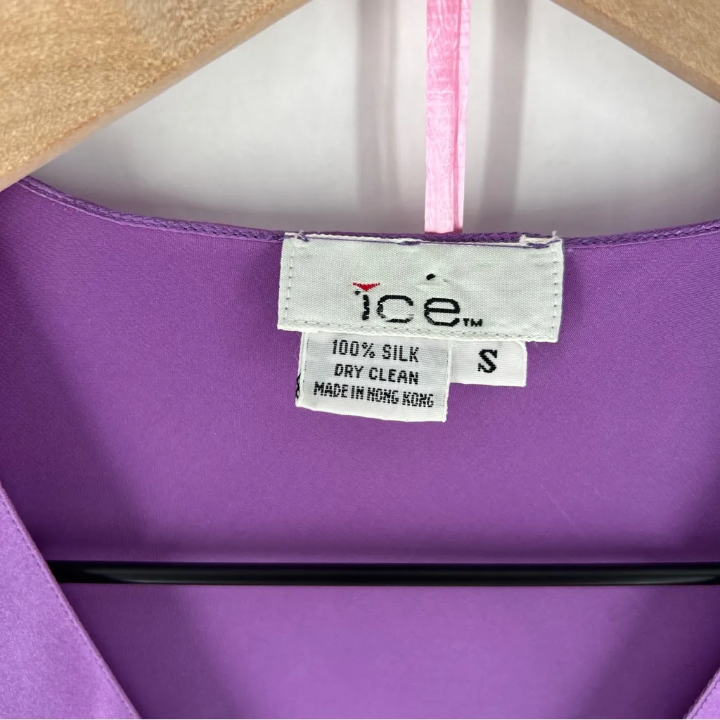 ICE Vintage‎ 100% Silk Purple V - Image 9