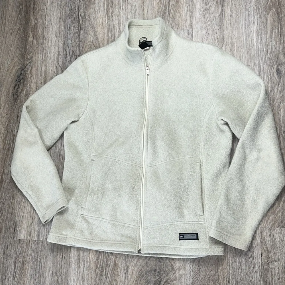 REI Light Beige Fleece Jacket Size Large - Image 3