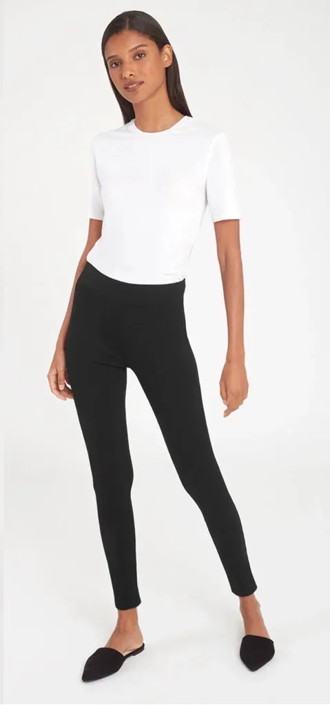 CUYANA • Ponte Legging Pant cropped ankle slim pull-on elastic waist black - Image 1