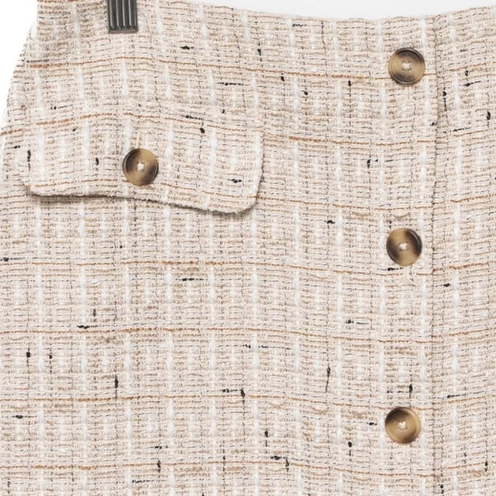 Calvin Klein Button Front Tweed Skirt - Image 4