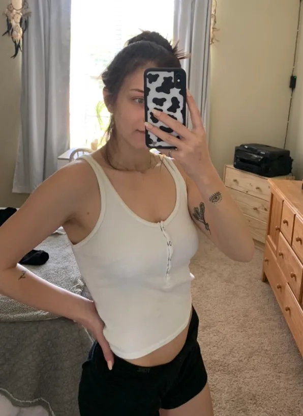 Wild Fable White Button Up Tank - Image 5