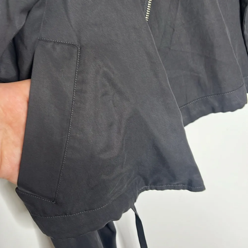 Abercrombie & Fitch Gray Drape Moto Cargo Utility Jacket - Image 6