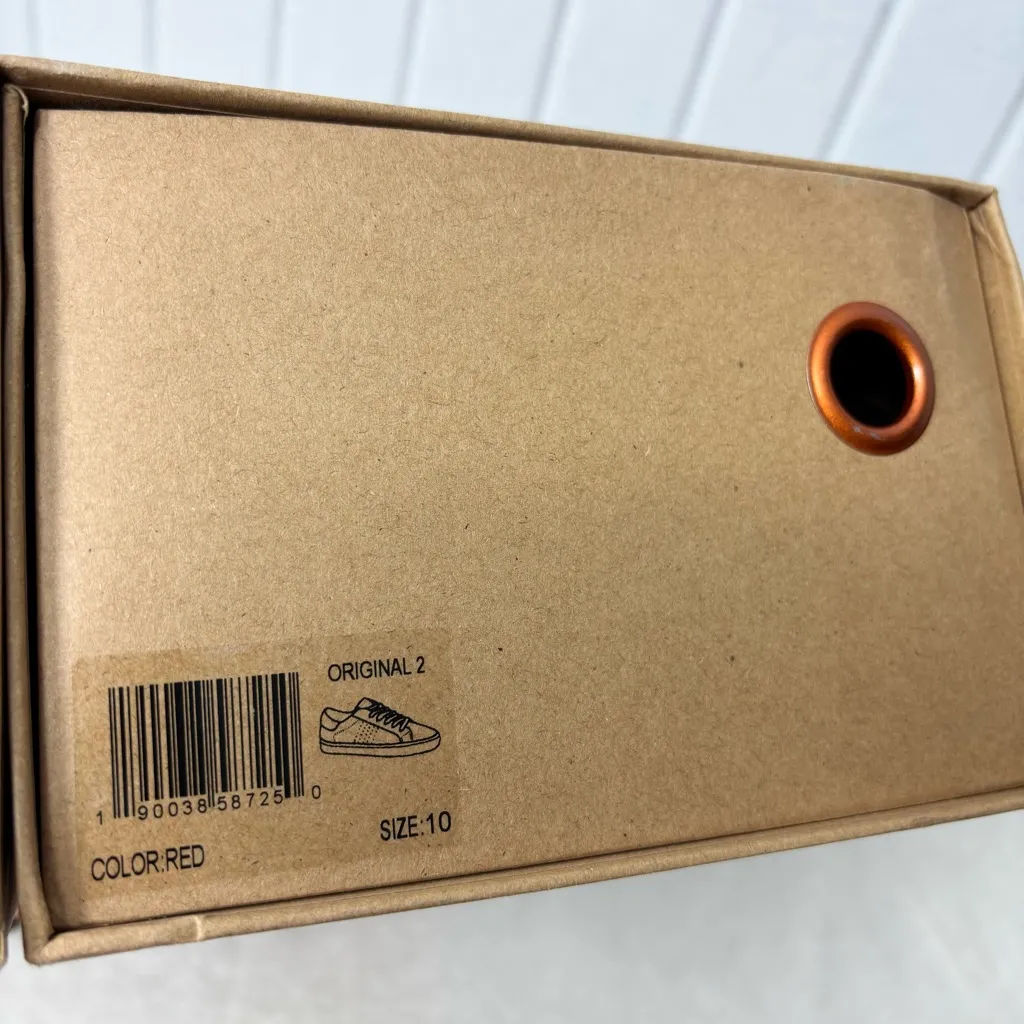 VINTAGE HAVANA Women's Original Perforated Lace Up Sneaker Red and White size 10 - Image 14