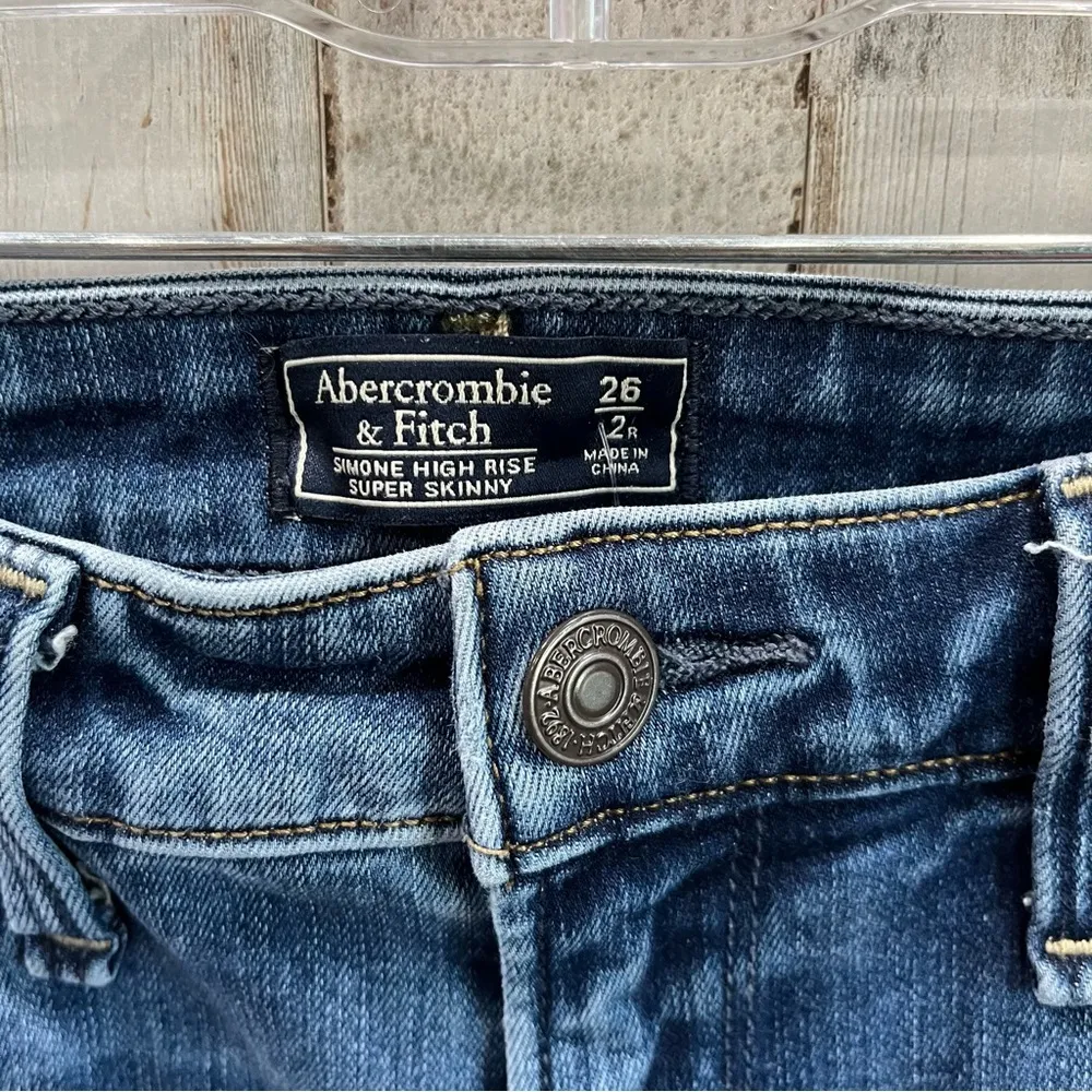 Abercrombie Simone High Rise Super Skinny Distressed Jeans - Image 3