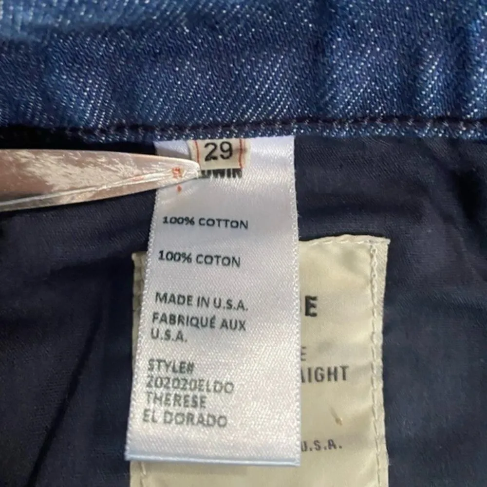 Baldwin Theresa El Dorado Distressed Straight Leg High Waisted Jeans Size 29 NWT Blue - Image 8