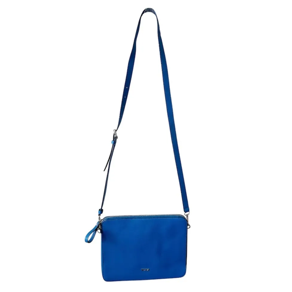 Tumi Prism Royal Blue Leather Tech iPad Mini Tablet Crossbody Bag - Image 2