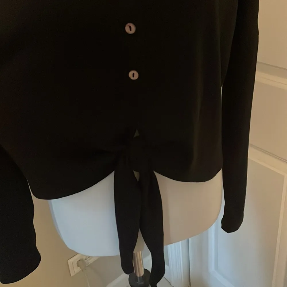 Super Cute Black Princess Polly Button / Tied Up Long Sleeve Shirt - Image 2