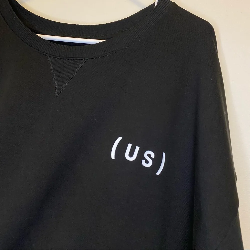 UNIVERSAL STANDARD Fiona Side Slit Pullover Sweatshirt Black Sz Medium Oversized - Image 3