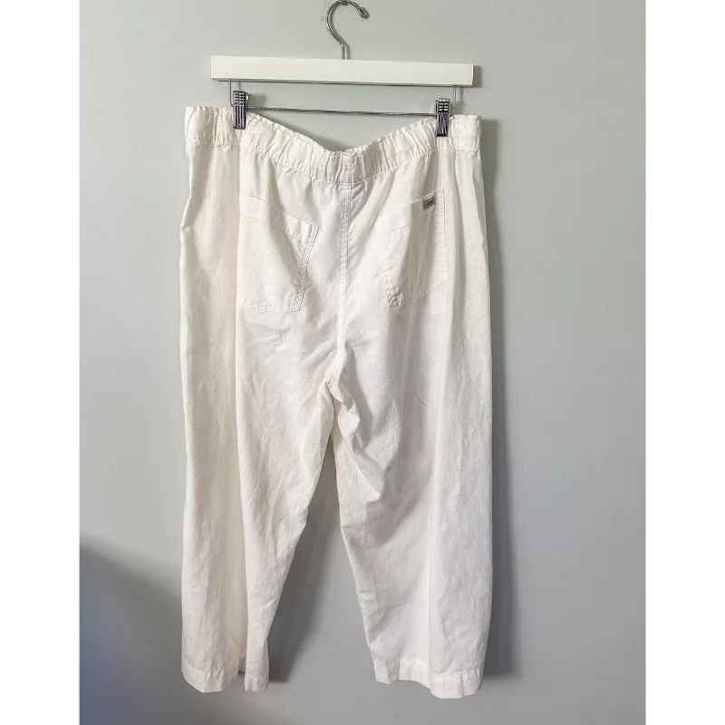 Eddie Bauer White Linen Cotton Blend Pull On Pants - Image 8
