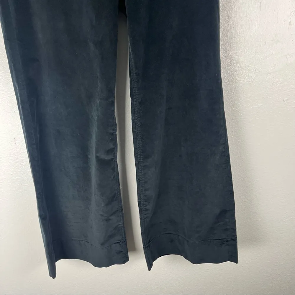 J. CREW Black High Rise Wide Leg Velvet Velour Sailor Trouser Pants, Size 33 - Image 9