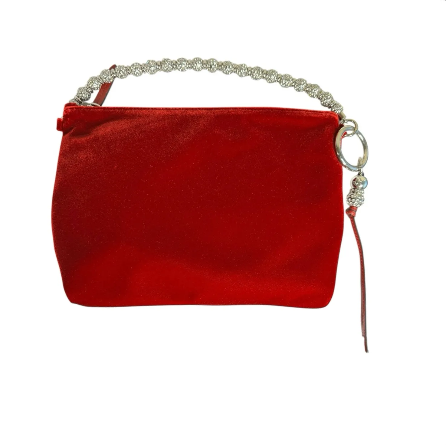 Jimmy Choo NWT Callie Velvet Clutch in Red and Silver - Image 3