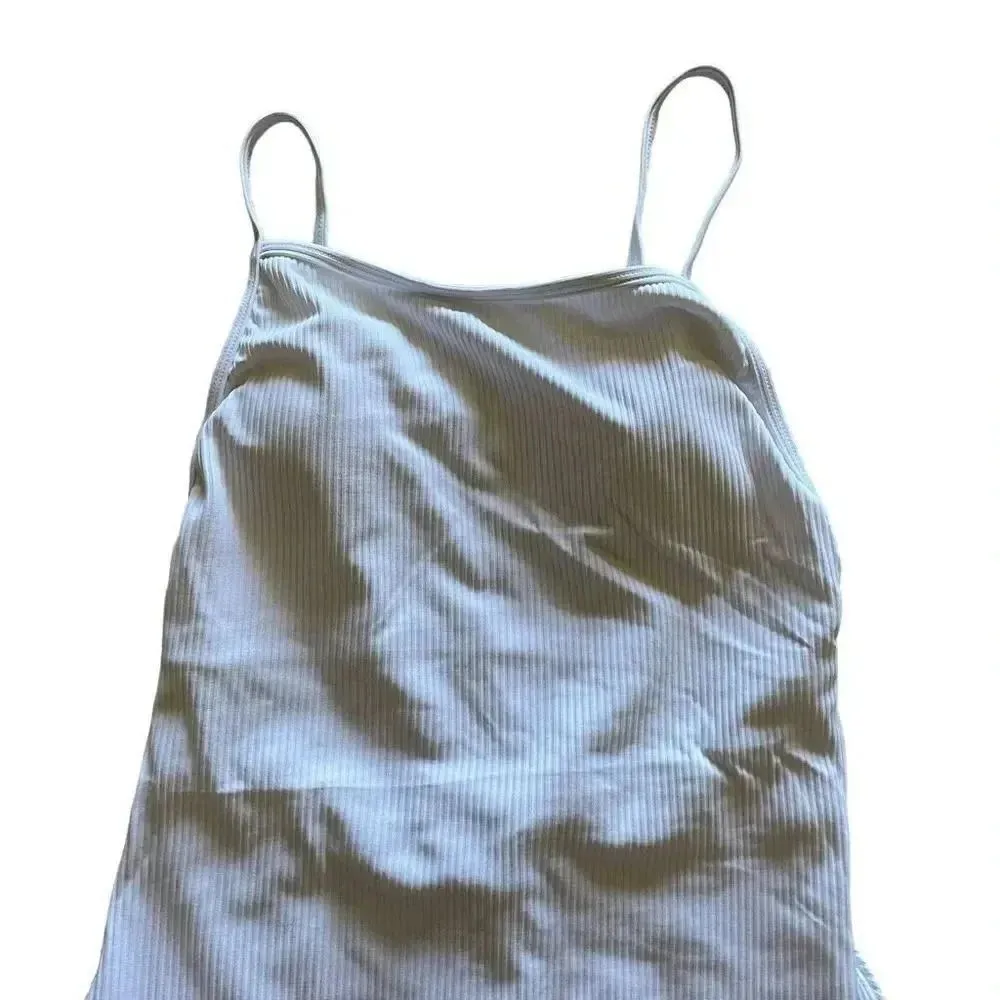 Andie THE PALOMA RIB White One Piece Adjustable Straps Padded  Suit SZ L #1437 - Image 4