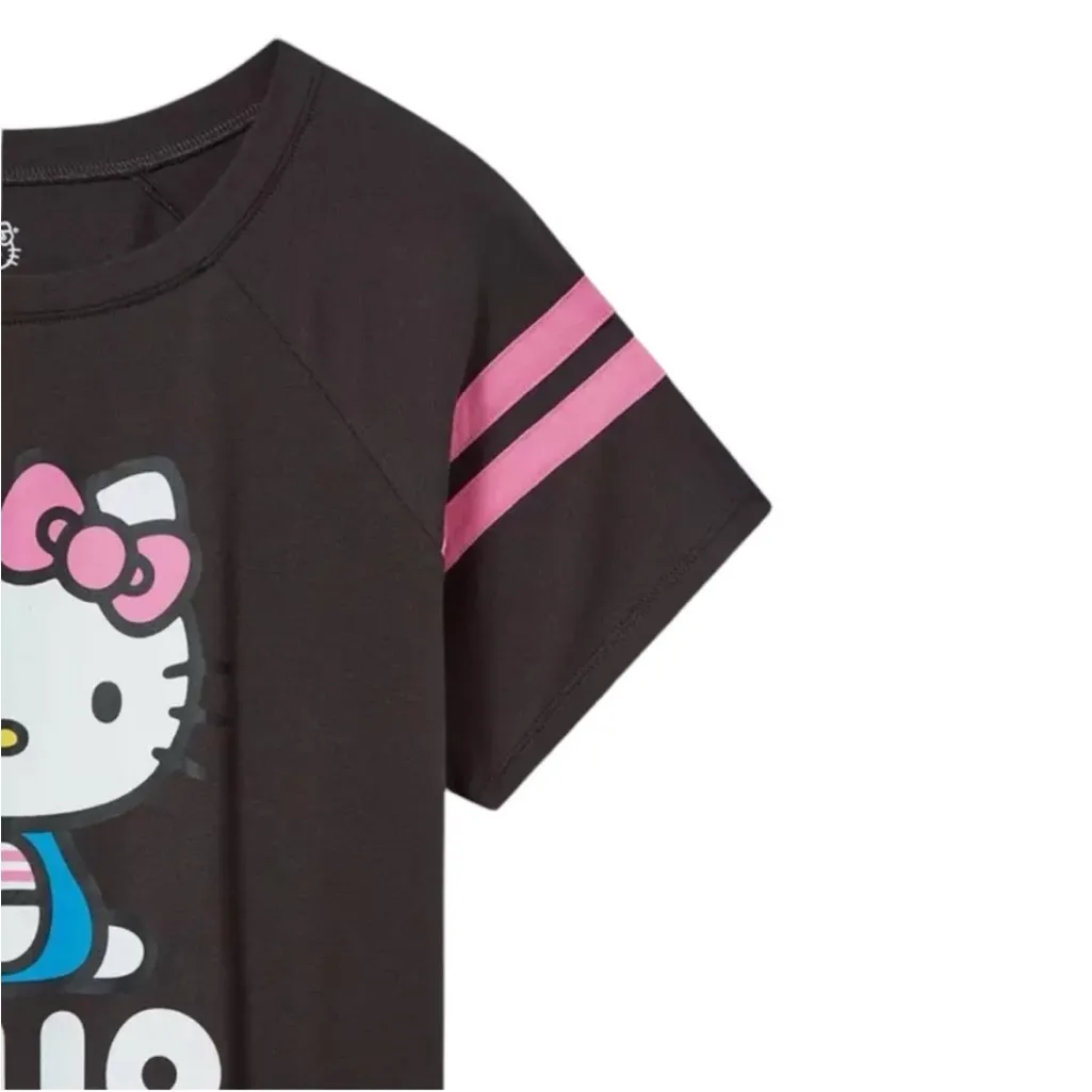 Hello Kitty Classic Fit Cotton Boatneck Varsity Tee - Image 3