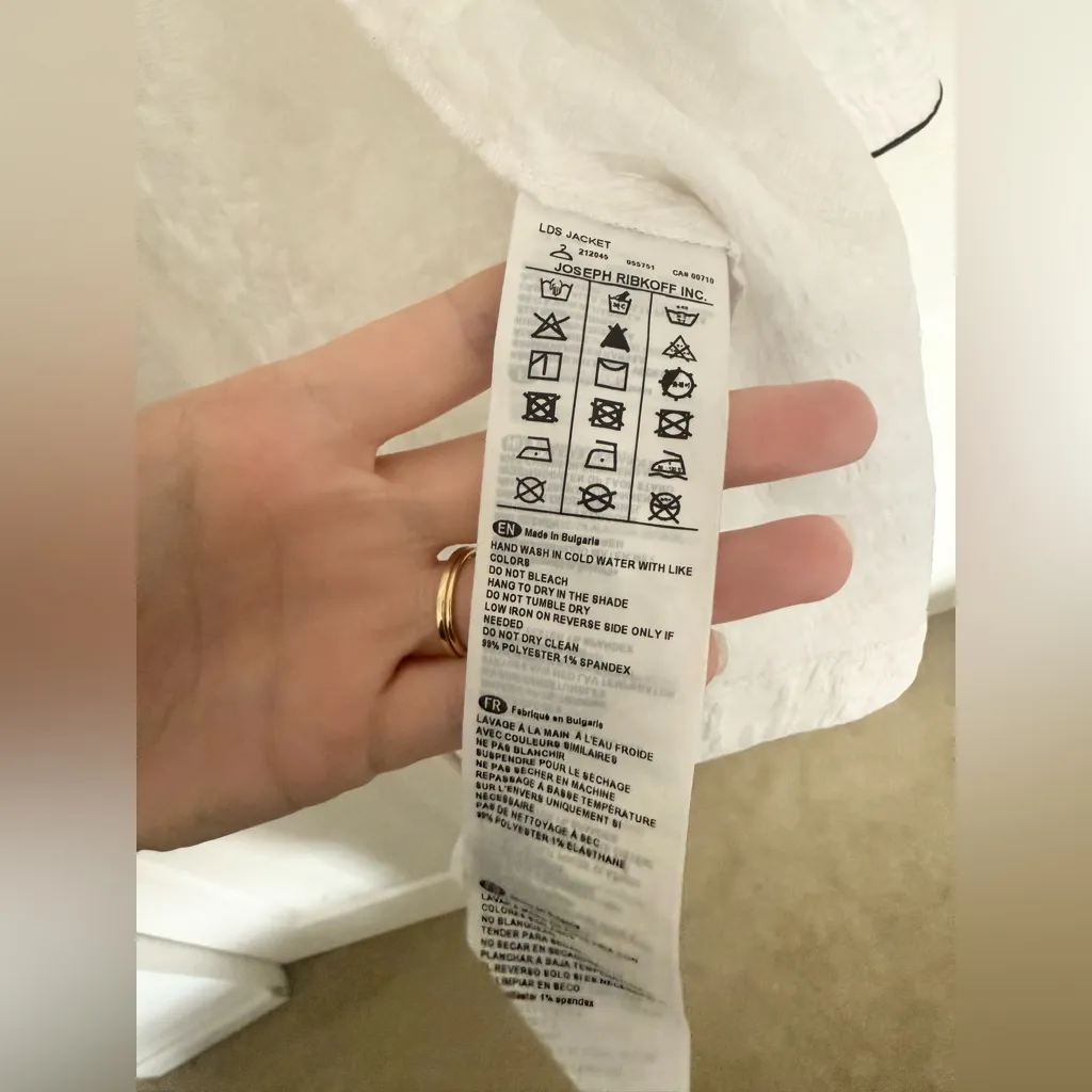 Joseph Ribkoff Contrast Trim Jacket LDS Jacket Black & White Style 212045 - Image 5