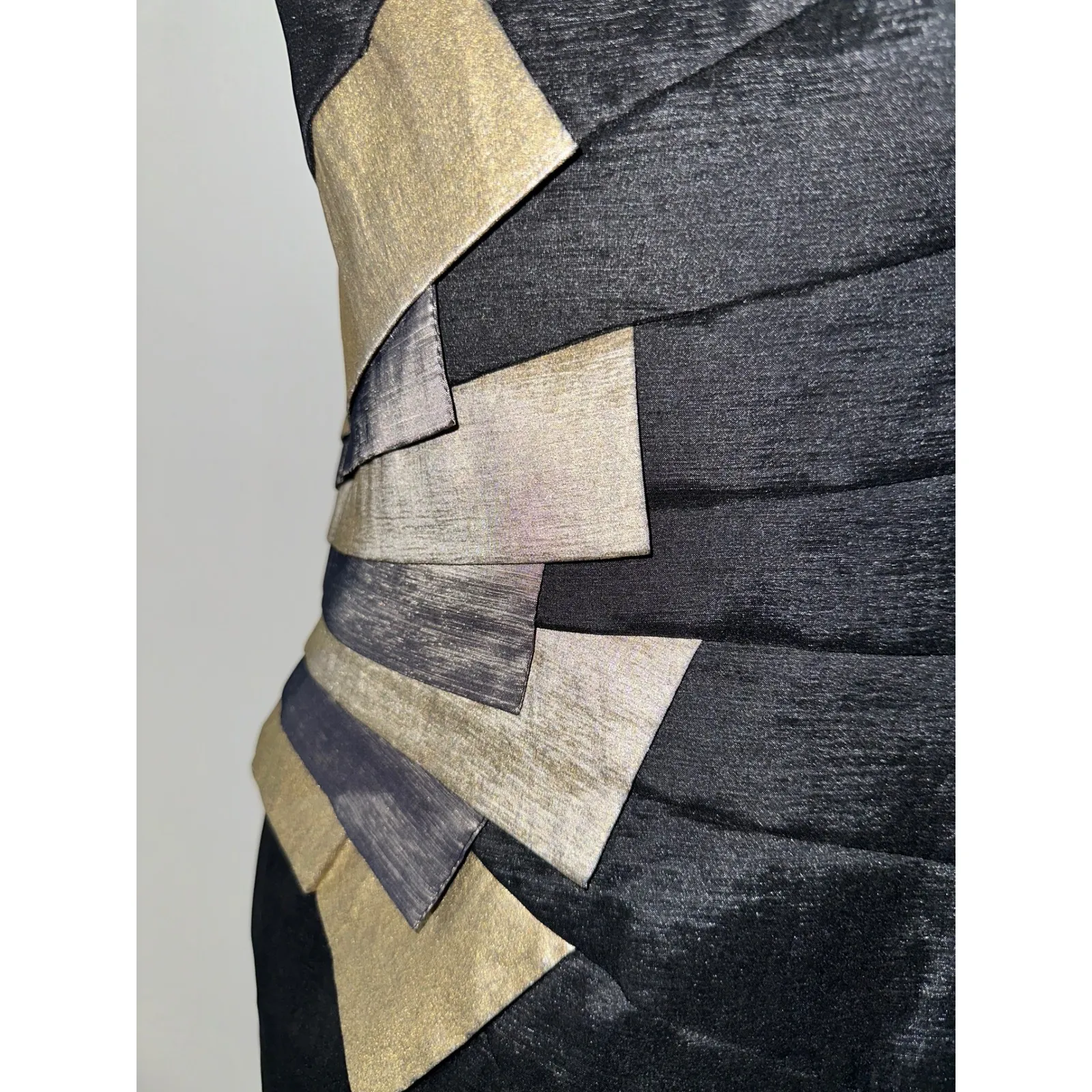 Jessica McClintock Black Gold Strapless Mini Dress Size 10 Party‎ - Image 2