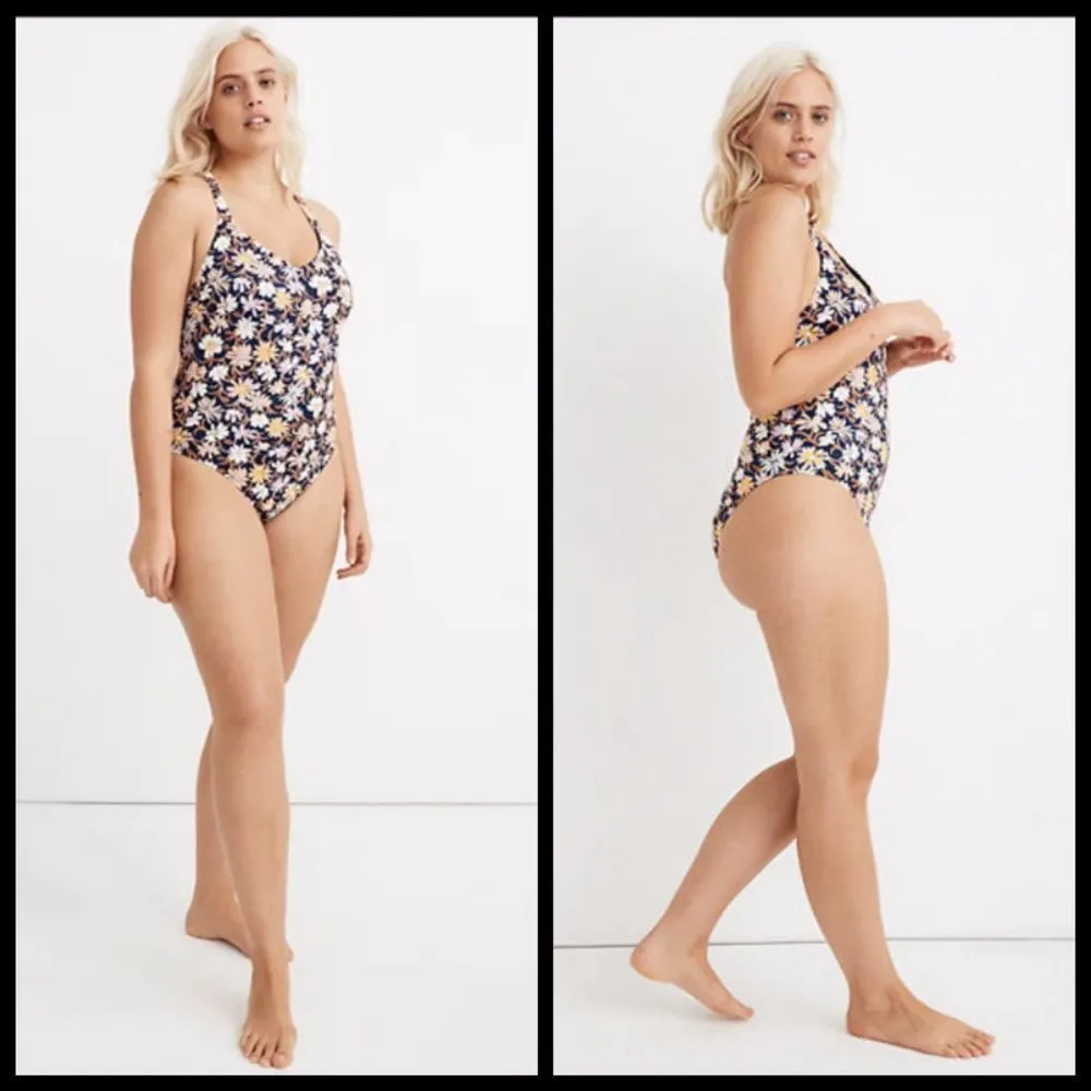💕MADEWELL💕 Second Wave Crisscross One-Piece Swimsuit ~ Wildflower Garden L NWT - Image 6
