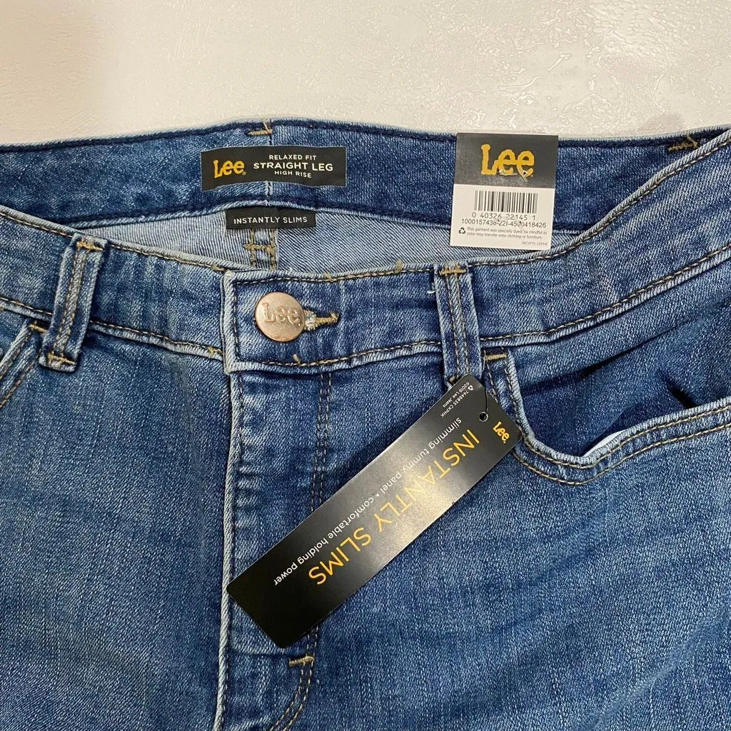 Lee Instantly Slims Women’s Straight Leg Jeans Size 6 Long Relaxed Fit NWT - Image 3