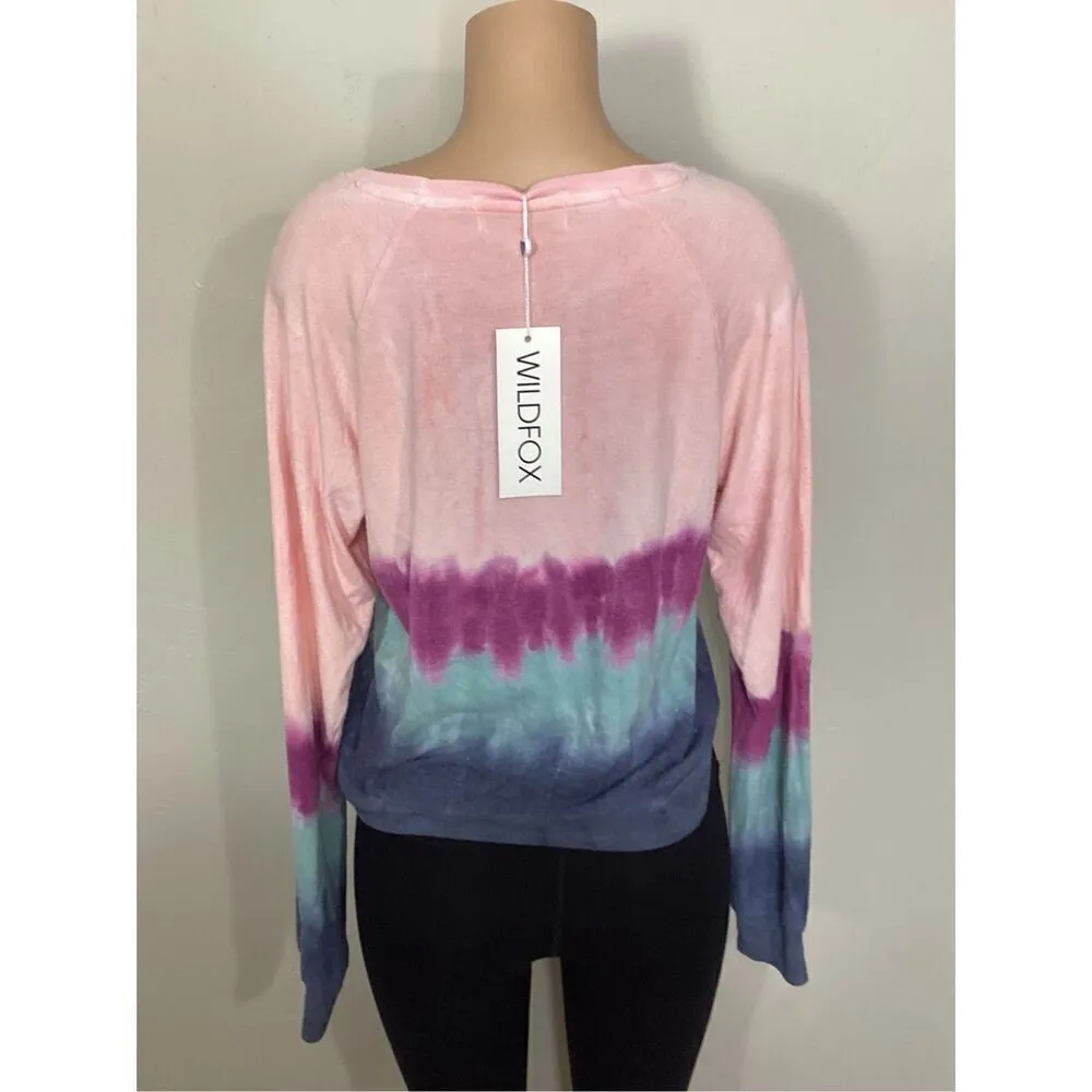 New. WILDFOX pink, purple and blue beach jumper sweatshirt. Retails $98 medium - Image 7