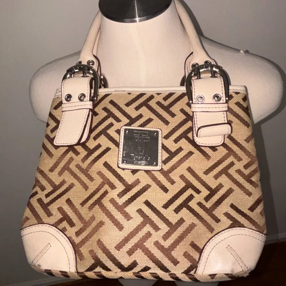 Vintage Tignanello Canvas/Leather Cute Handbag - Image 5