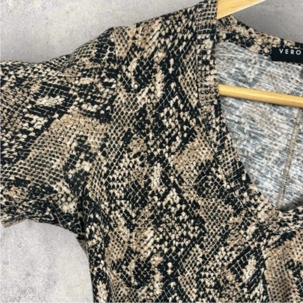 Veronica Beard Casey V-Neck Snake Skin Print Python Top Short Sleeve Size 2xl - Image 7