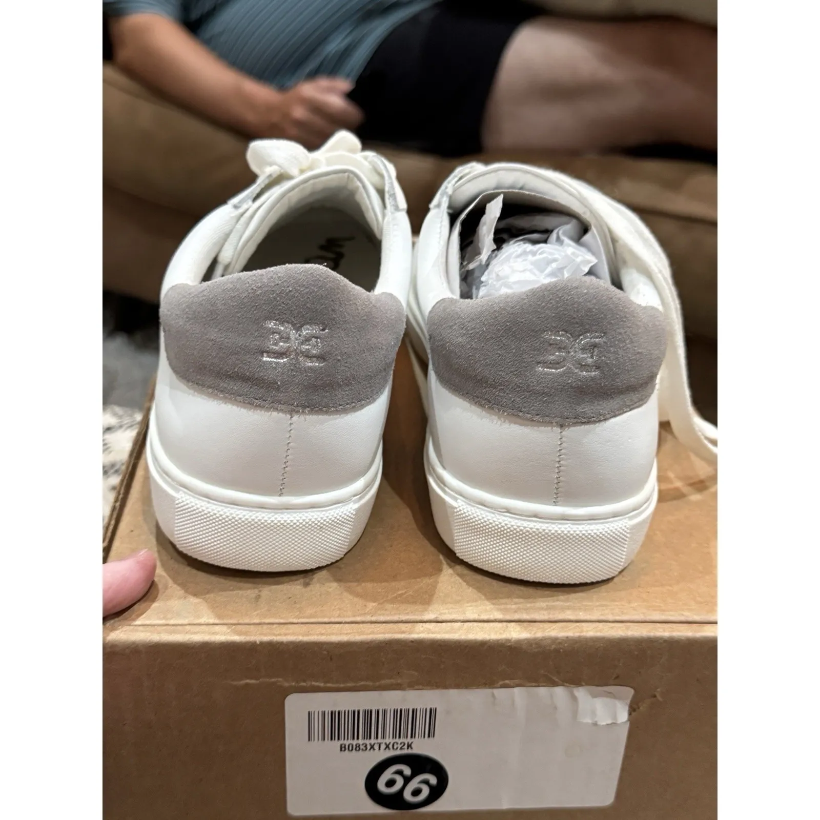 Sam Edelman LUPITA Women's Fashion Casual Sneakers Leather White‎ Size 11 - Image 6