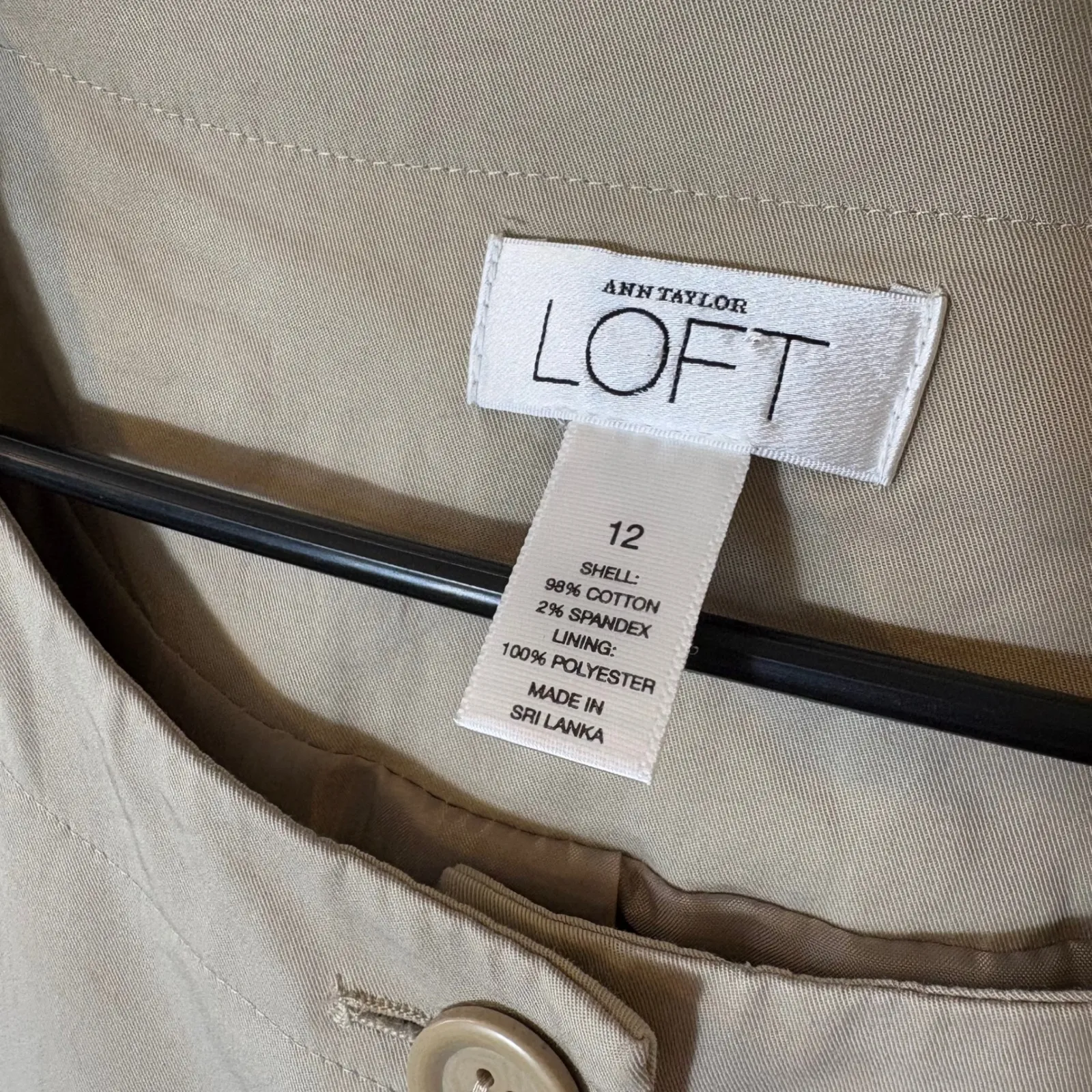 LOFT Ann Taylor‎ Ruffle Sleeve Jacket Size 12 Neutral Khaki Career Business - Image 2