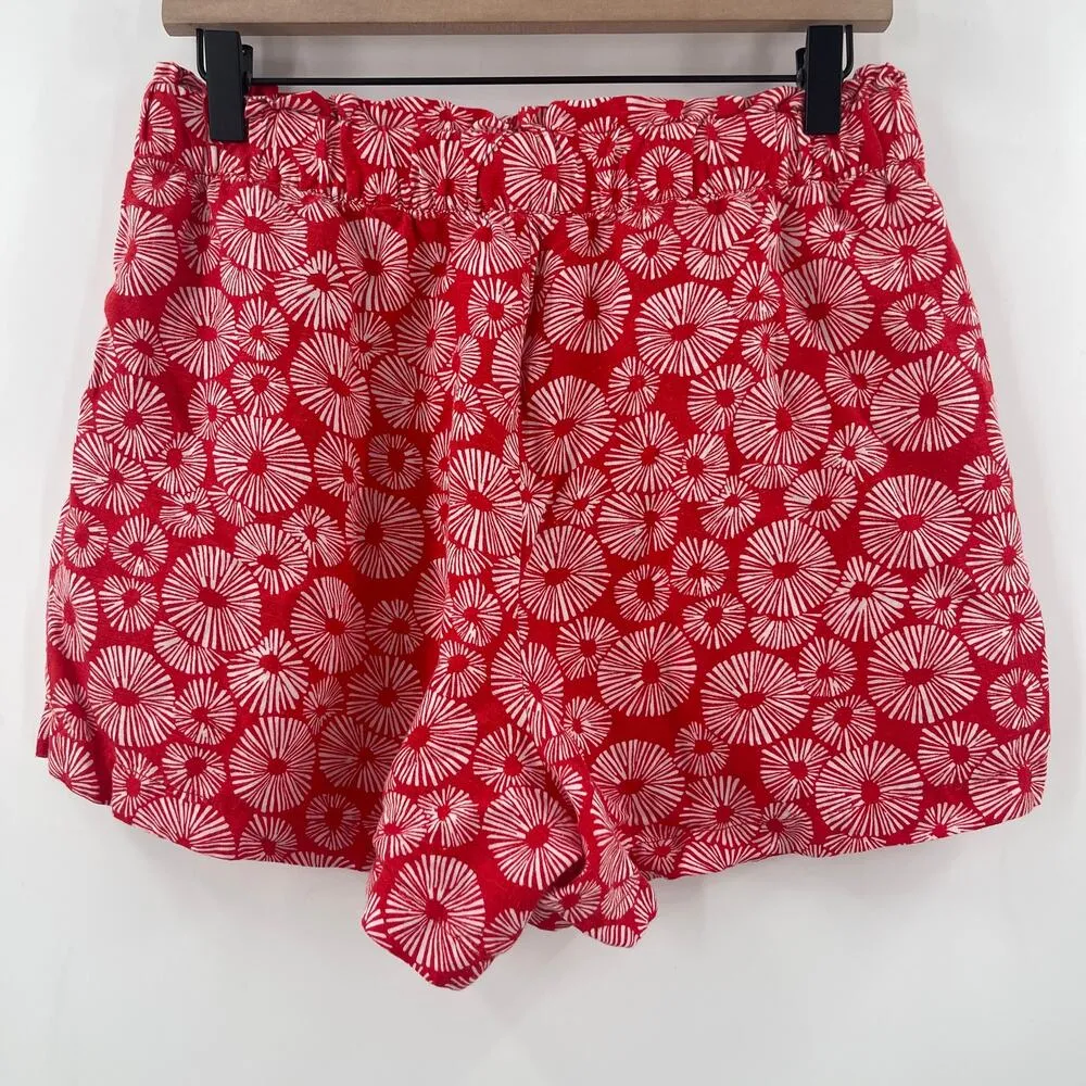 LOFT ANN TAYLOR Shorts Size Small Pull On Firework Linen Blend Floral Office - Image 3