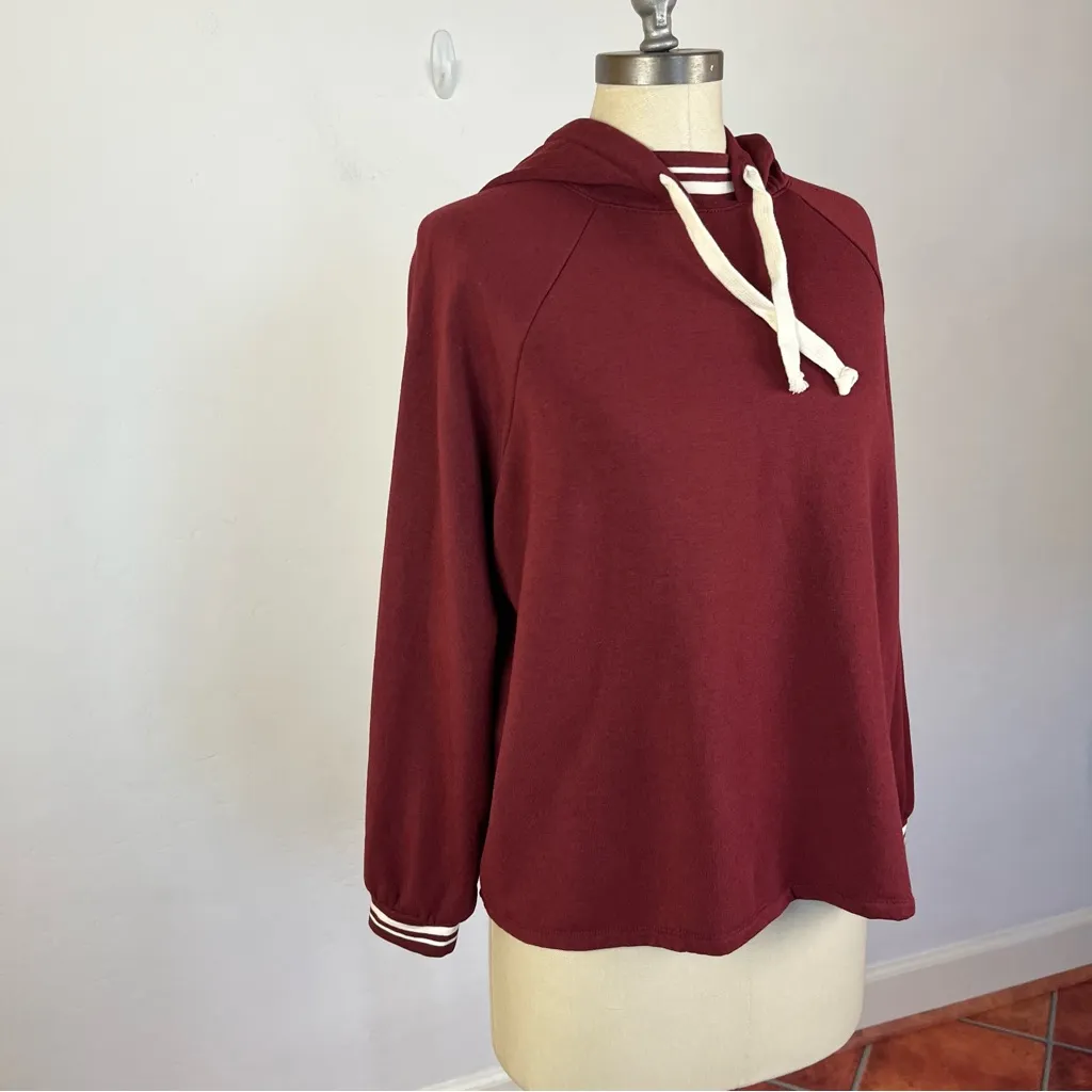 Madewell MWL Superbrushed Easygoing Hoodie Sweatshirt: Striped-Trim Edition - Image 3