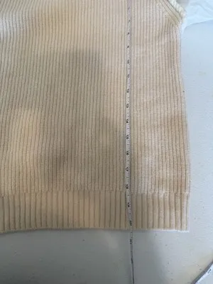 SEA New York Wool Sweater M Sheer Silk Organza Sleeve Pullover Ivory‎ Top Size M - Image 10