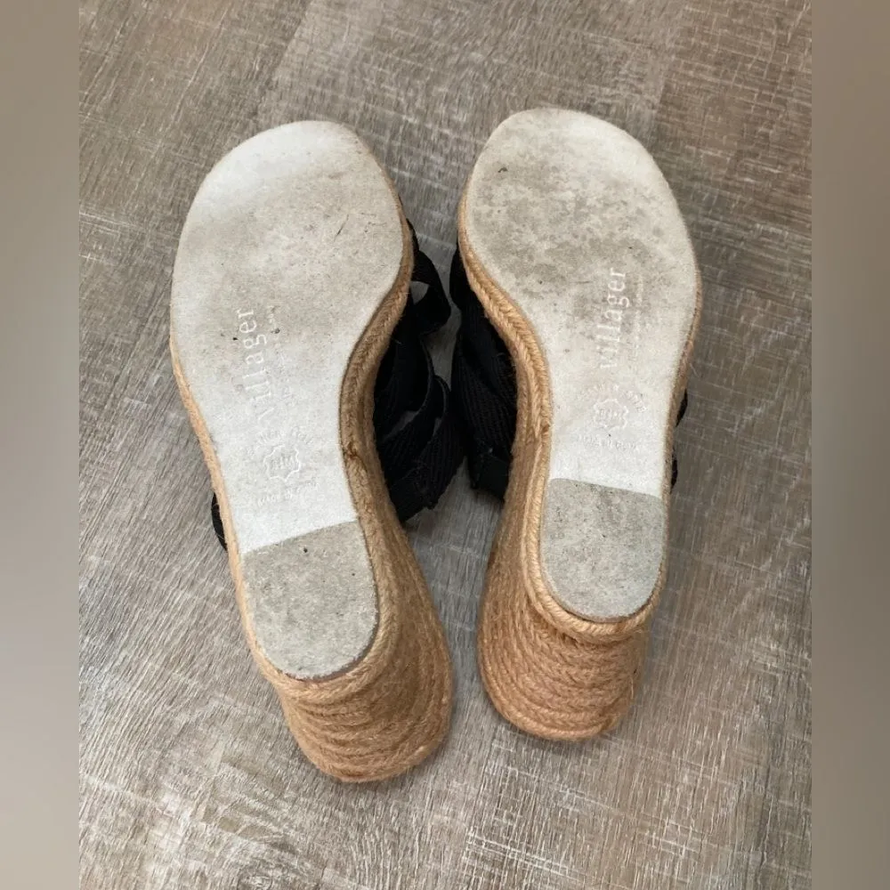 Villager Liz Claiborne Espadrille Wedge Sandal Womens 8.5 Woven Strap Resortwear - Image 9