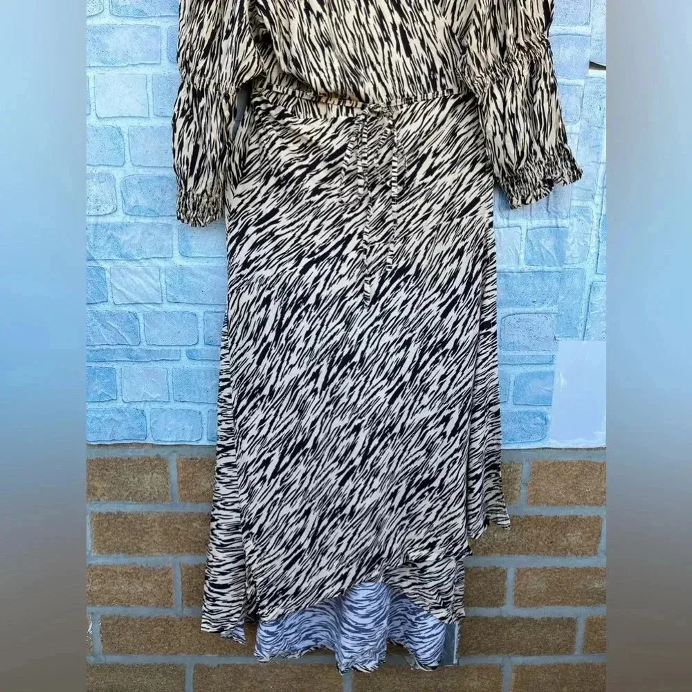 BALI ELF Set Sail Puff Sleeve Wrap Dress XXXL Brown Size undefined - Image 6