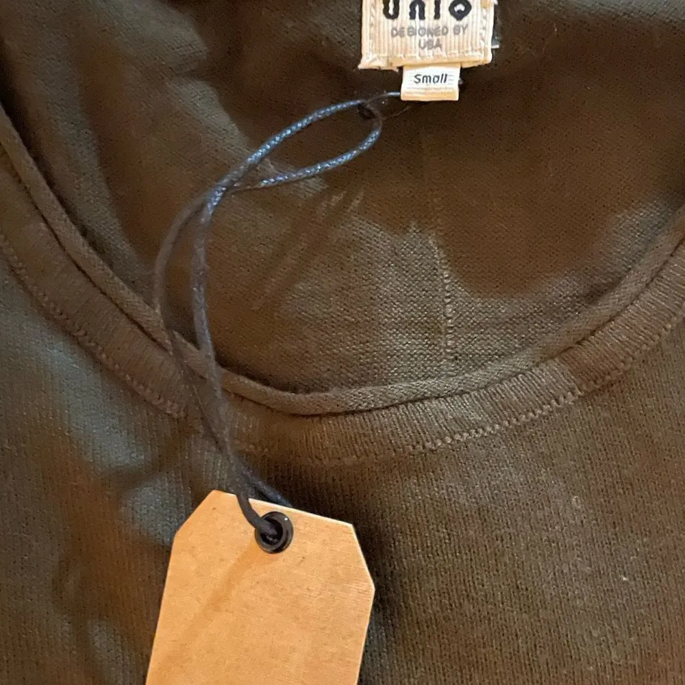 Brown and Grey Ombre Side Slit Lightweight Sweater White - Image 6