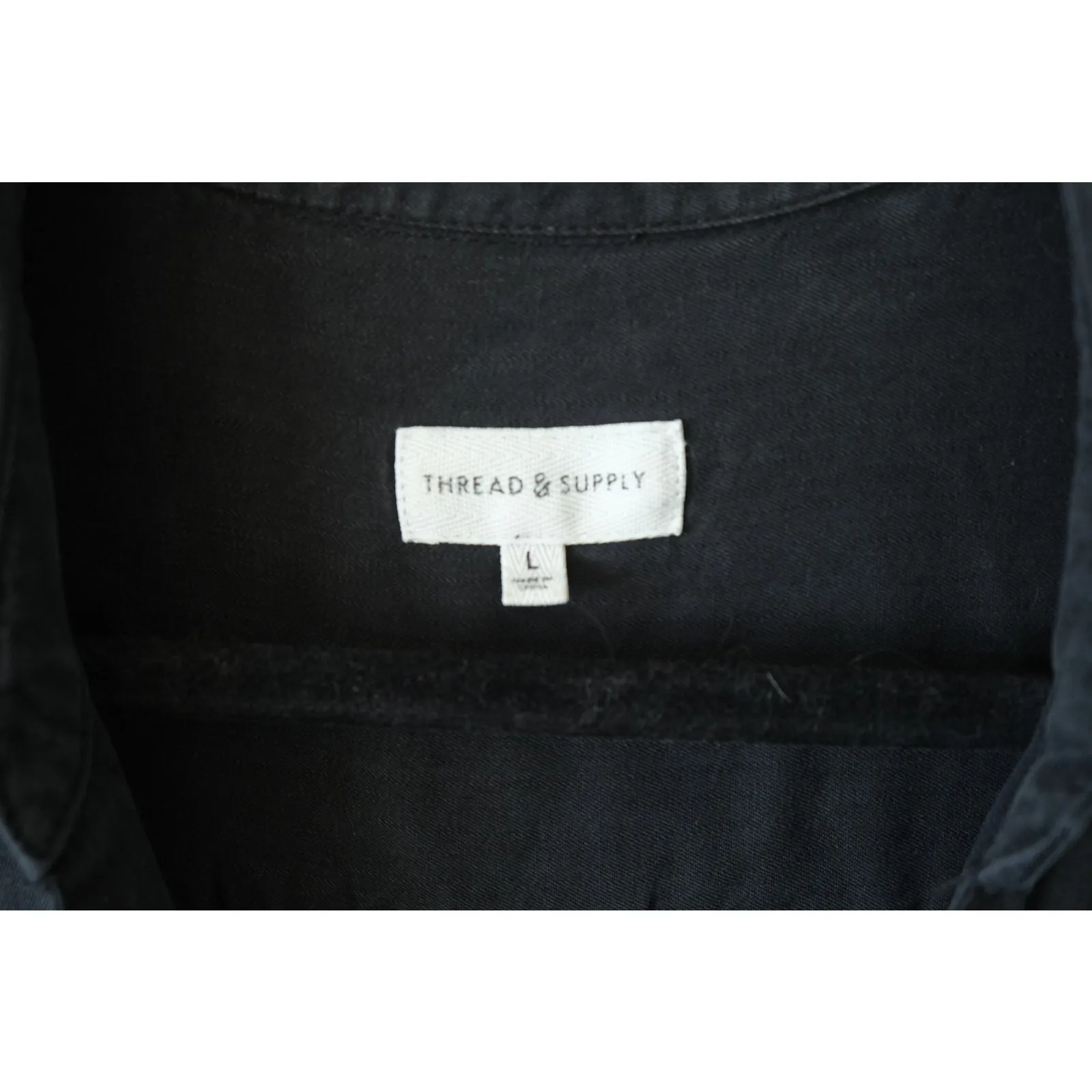 Thread & Supply Fatina Black Denim Long Sleeve ShirtDress Womens Large Lyocell - Image 3